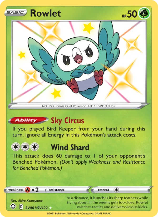 Rowlet · Shining Fates SV001/72