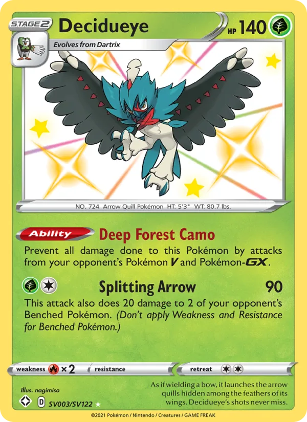 Decidueye · Shining Fates SV003/72