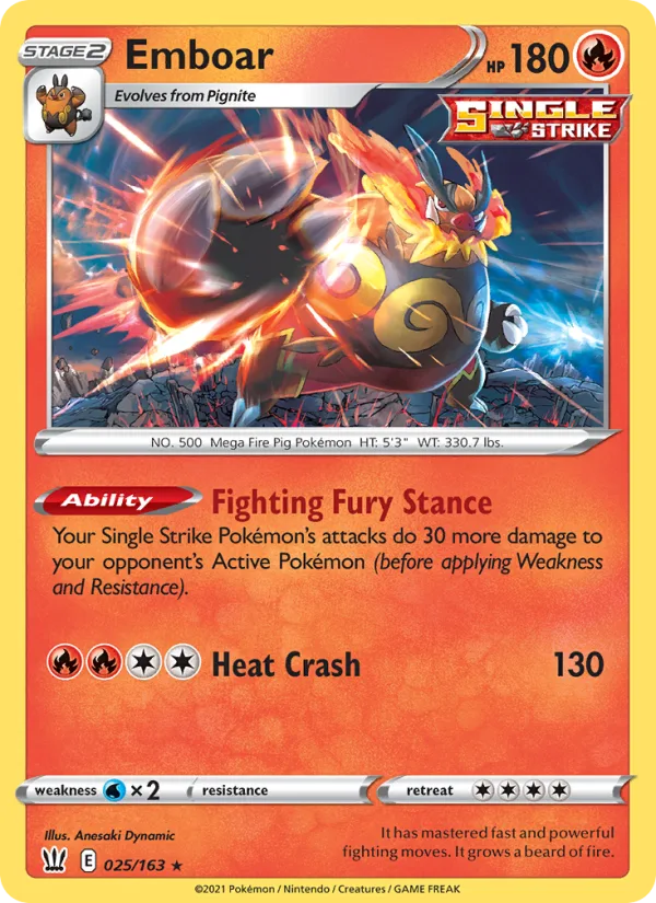 Emboar · Battle Styles 25/163