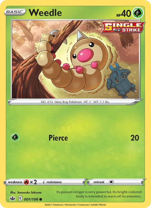 Weedle · Chilling Reign 1/198