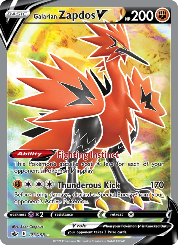 Galarian Zapdos V · Chilling Reign 173/198