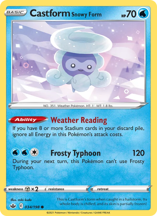 Castform Snowy Form · Chilling Reign 34/198