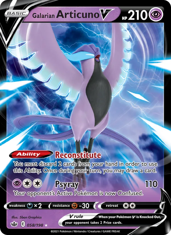 Galarian Articuno V · Chilling Reign 58/198