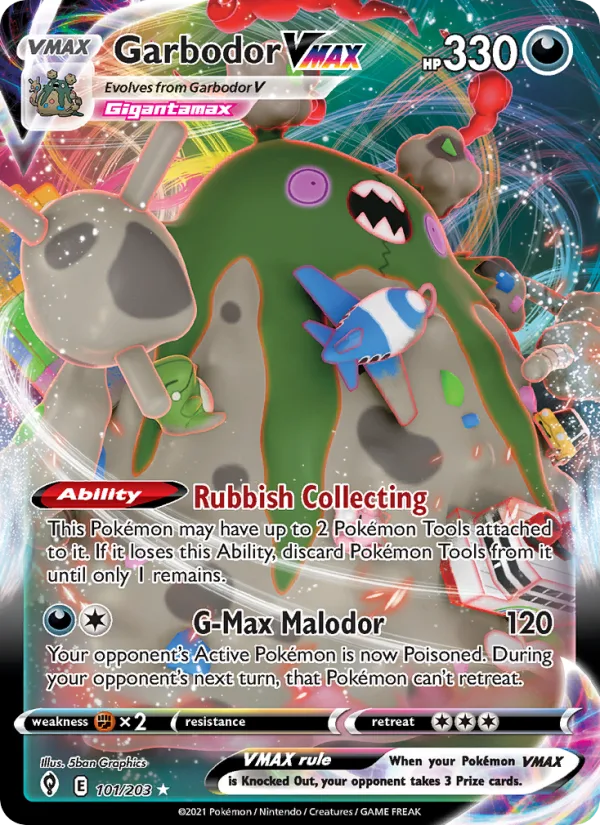 Garbodor VMAX · Evolving Skies 101/203
