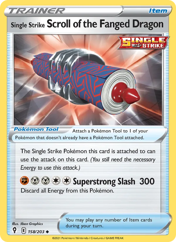 Single Strike Scroll of the Fanged Dragon · Evolving Skies 158/203
