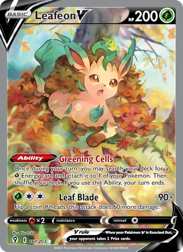 Leafeon V · Evolving Skies 167/203