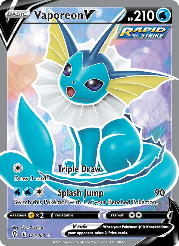 Vaporeon V · Evolving Skies 172/203