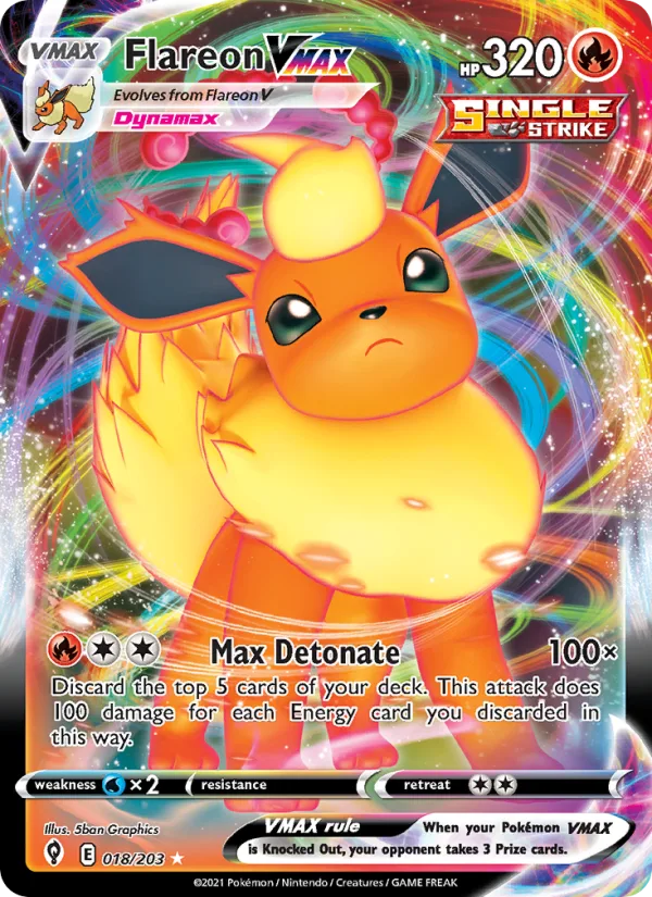 Flareon VMAX · Evolving Skies 18/203