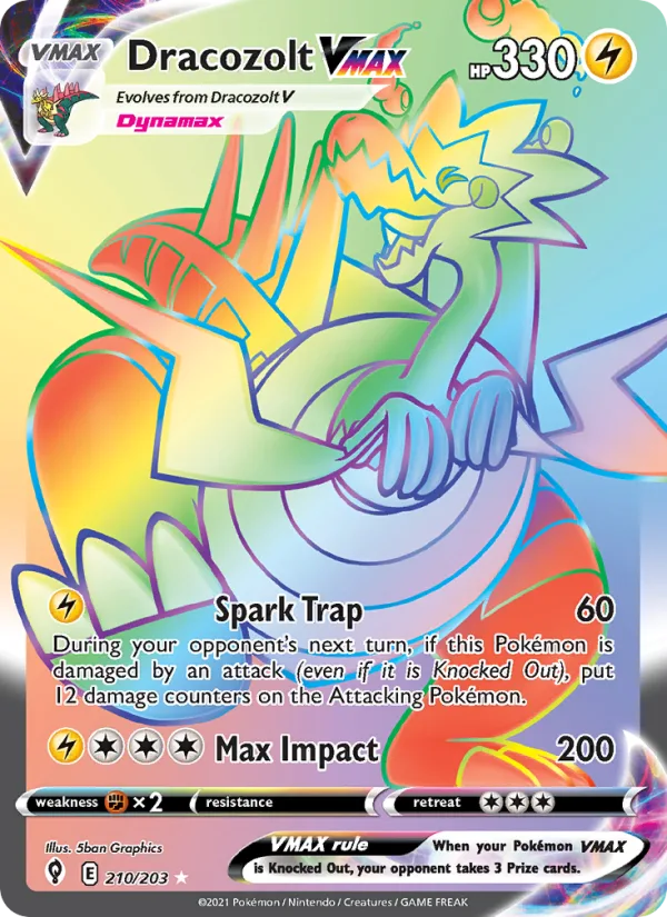 Dracozolt VMAX · Evolving Skies 210/203