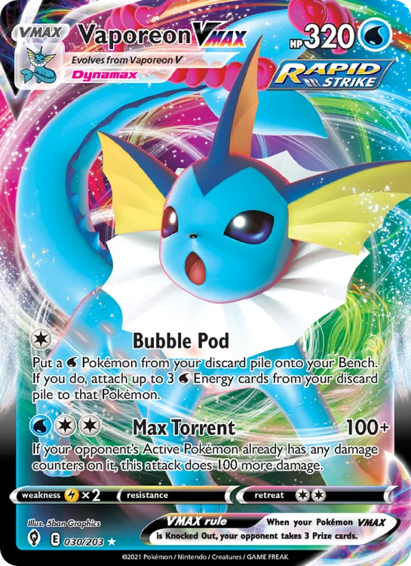 Vaporeon VMAX · Evolving Skies 30/203