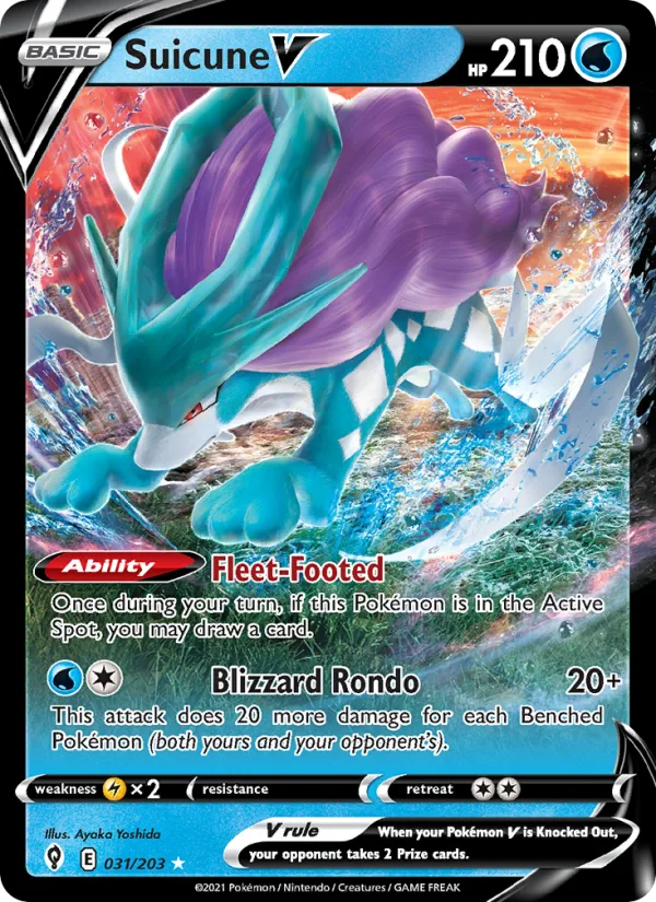 Suicune V · Evolving Skies 31/203