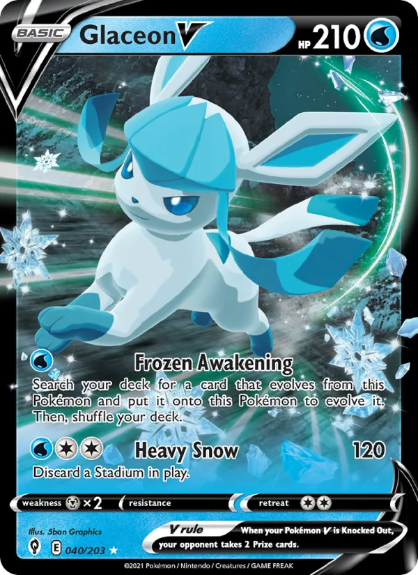 Glaceon V · Evolving Skies 40/203
