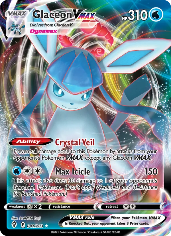 Glaceon VMAX · Evolving Skies 41/203
