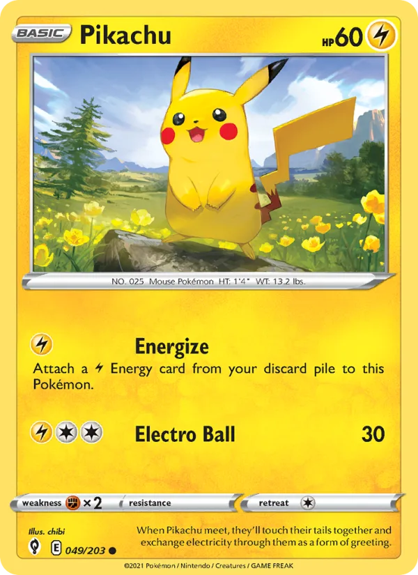 Pikachu · Evolving Skies 49/203