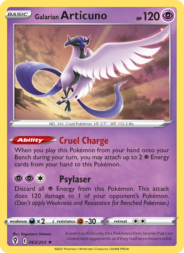Galarian Articuno · Evolving Skies 63/203