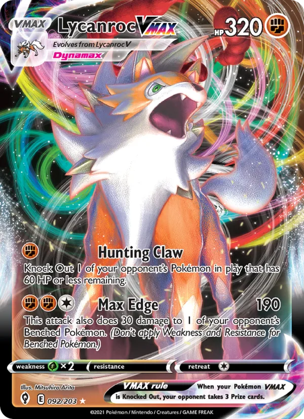 Lycanroc VMAX · Evolving Skies 92/203