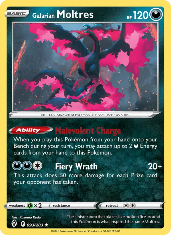 Galarian Moltres · Evolving Skies 93/203