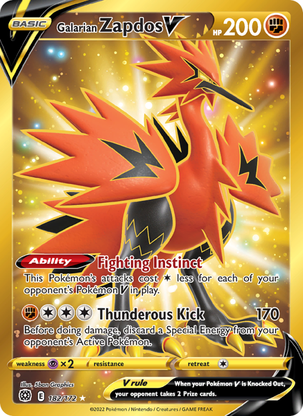 Galarian Zapdos V · Brilliant Stars 182/172