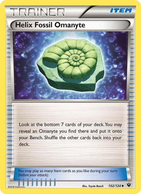 Helix Fossil Omanyte · Fates Collide 102/124