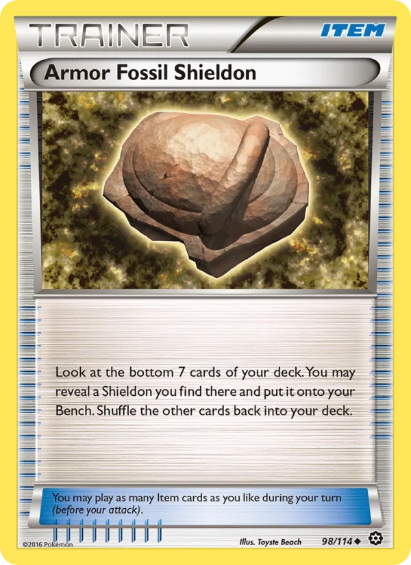 Armor Fossil Shieldon · Steam Siege 98/114