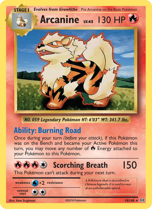 Arcanine · Evolutions 18/108