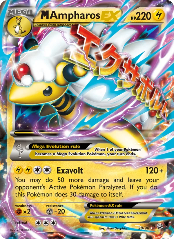 M Ampharos EX · Ancient Origins 28/98
