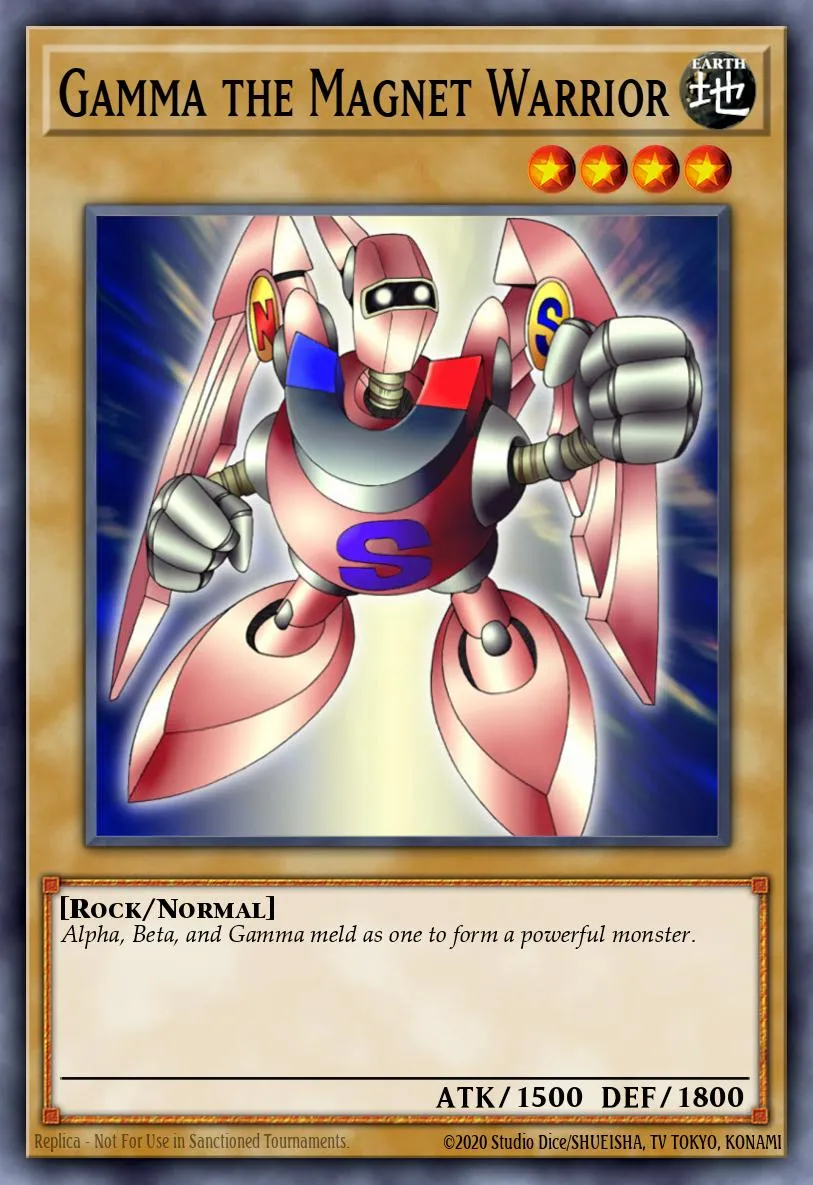 Gamma the Magnet Warrior · Yu-Gi-Oh! The Duelists of the Roses promotional cards 11549357/6