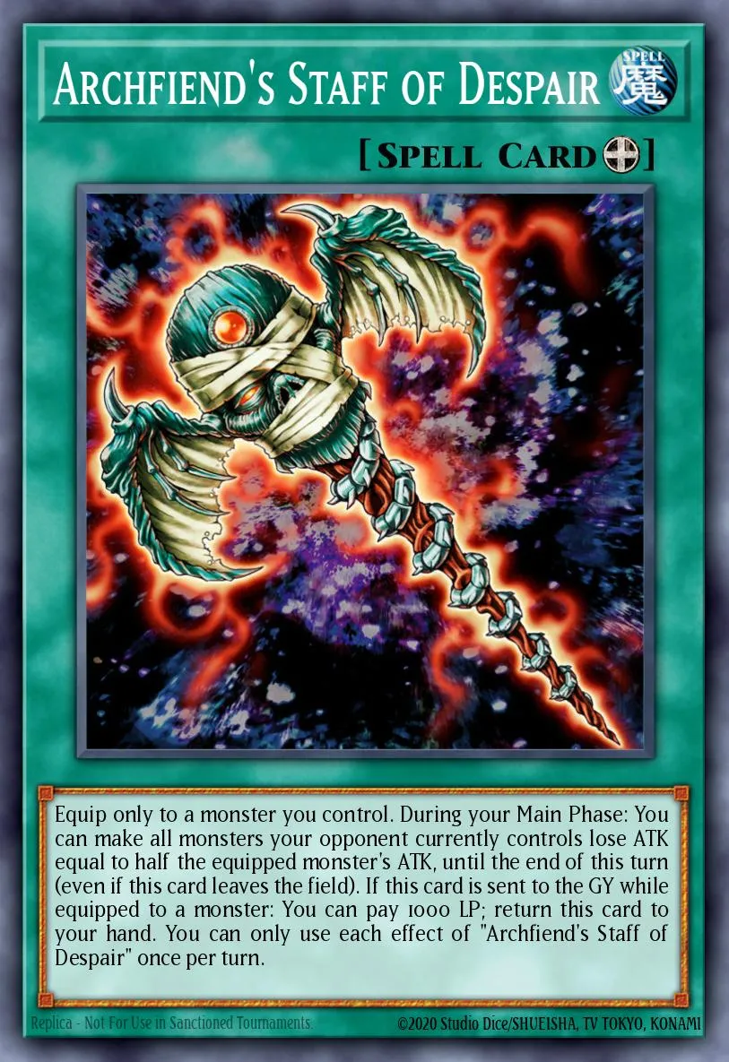 Archfiend's Staff of Despair · Blazing Vortex Premiere! promotional card 21438286/1