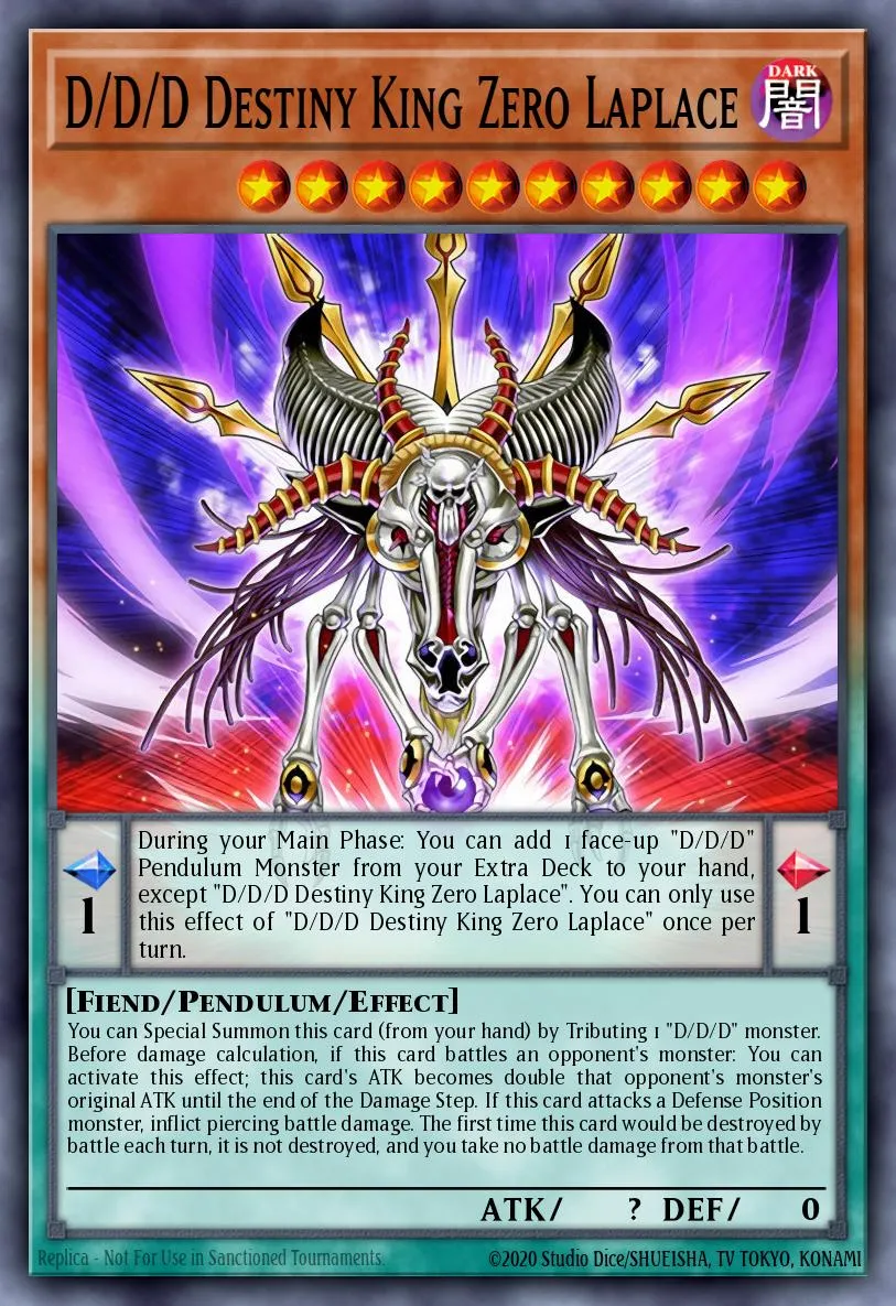 D/D/D Destiny King Zero Laplace · Yu-Gi-Oh! ARC-V Volume 3 promotional card 21686473/1
