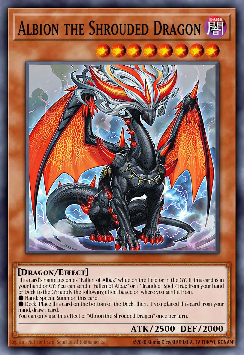 Albion the Shrouded Dragon · Dawn of Majesty Premiere! promotional card 25451383/1
