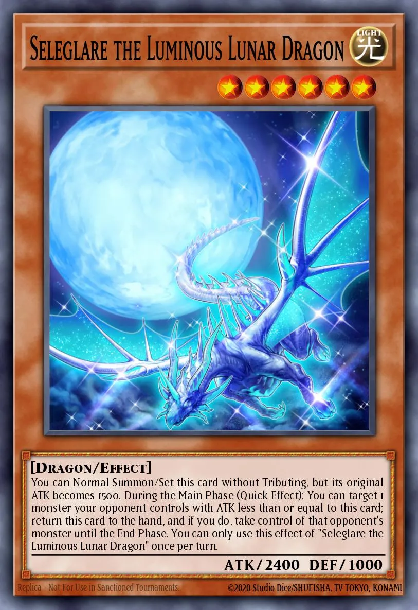Seleglare the Luminous Lunar Dragon · Rise of the Duelist Premiere! promotional card 29303524/1