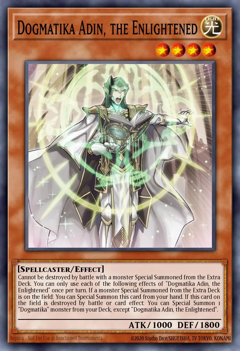 Dogmatika Adin, the Enlightened · Rise of the Duelist Premiere! promotional card 33296432/1