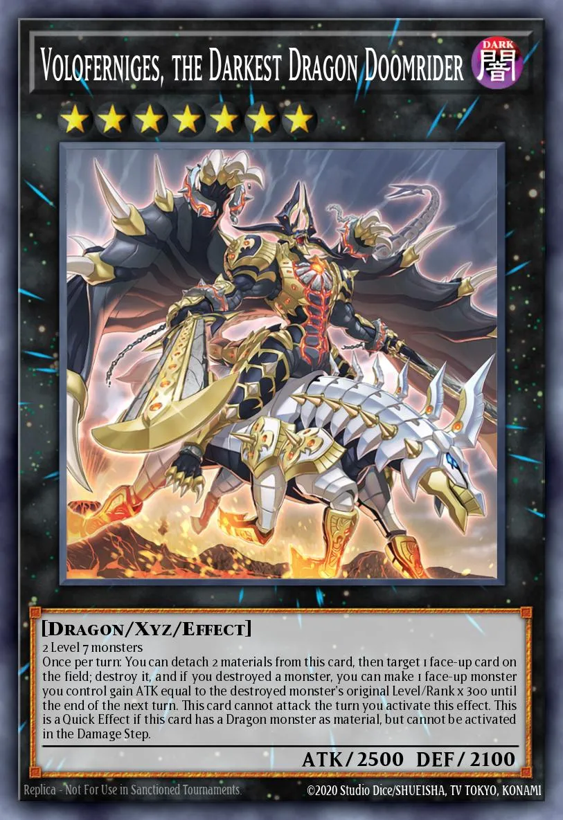 Voloferniges, the Darkest Dragon Doomrider · Dawn of Majesty Premiere! promotional card 38694052/1