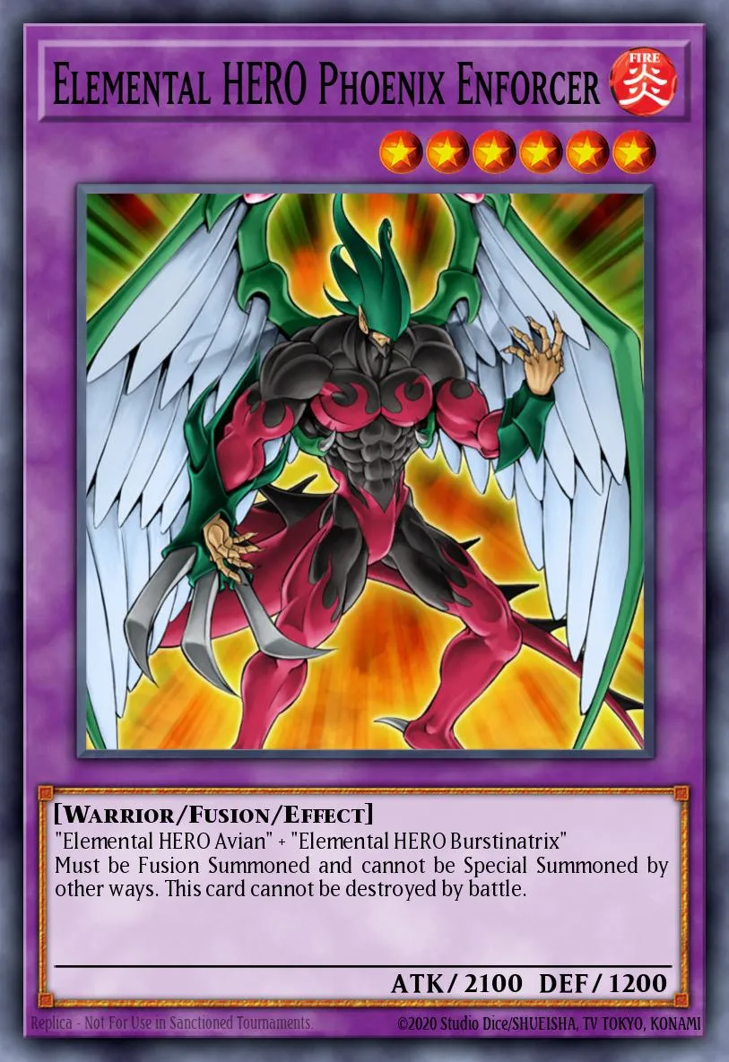 Elemental HERO Phoenix Enforcer · Enemy of Justice 41436536/60