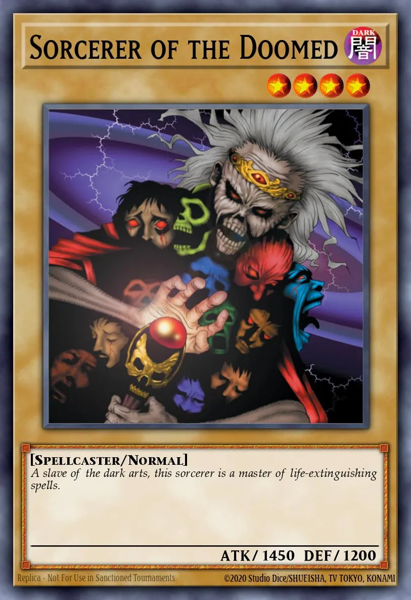 Sorcerer of the Doomed · Summoned Skull Sample promotional card 49218300/1