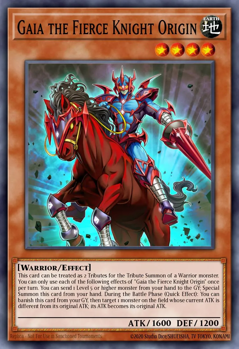 Gaia the Fierce Knight Origin · Rise of the Duelist Premiere! promotional card 50354944/1