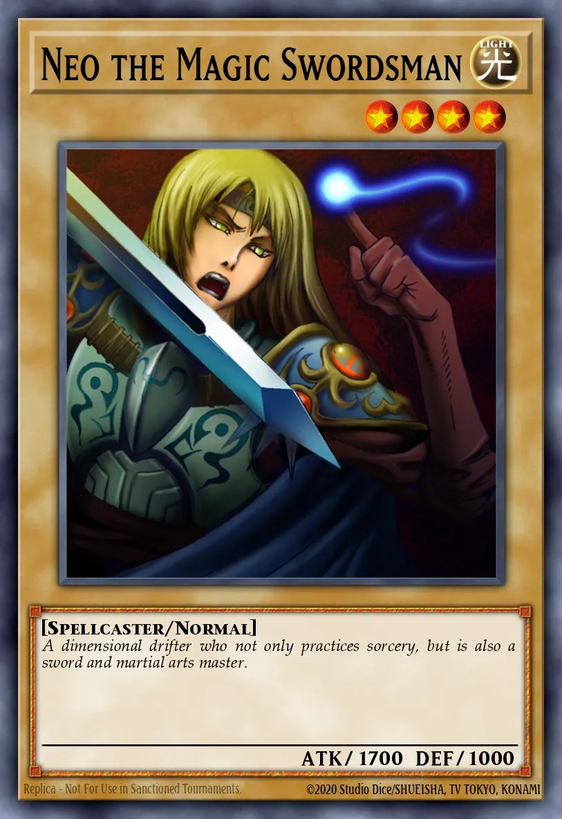 Neo the Magic Swordsman · Summoned Skull Sample promotional card 50930991/1