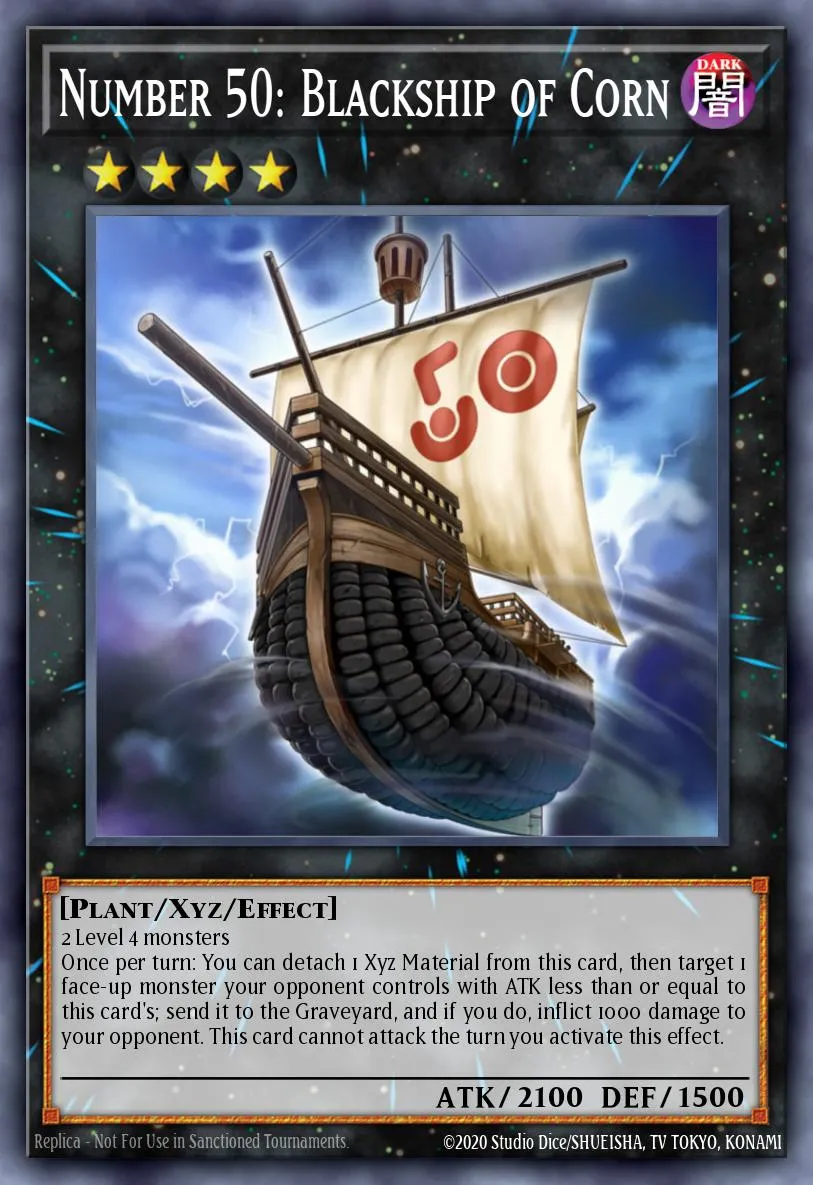 Number 50: Blackship of Corn · Yu-Gi-Oh! ZEXAL Volume 2 promotional card 51735257/1