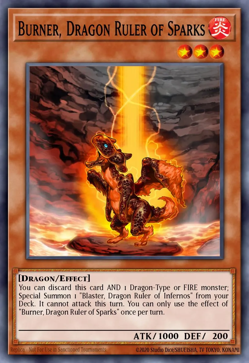 Burner, Dragon Ruler of Sparks · Lord of the Tachyon Galaxy Sneak Peek Participation Card 53797637/1