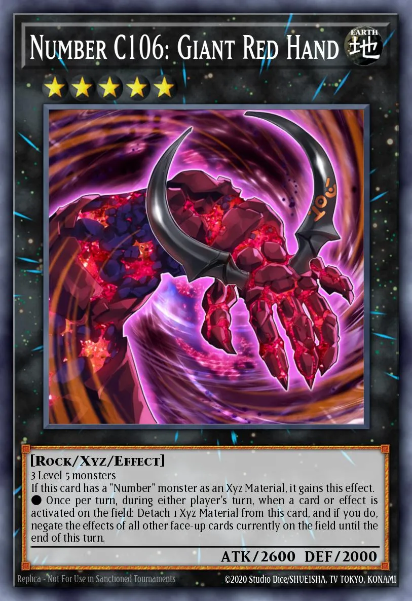 Number C106: Giant Red Hand · Dragons of Legend 55888045/51