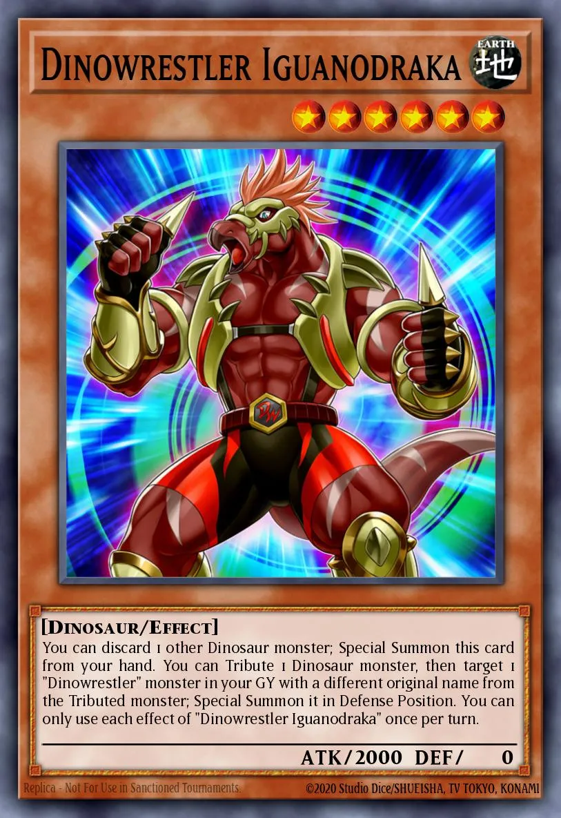 Dinowrestler Iguanodraka · Dawn of Majesty Premiere! promotional card 61269611/1