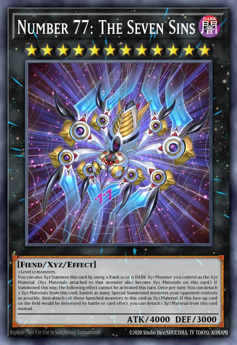 Number 77: The Seven Sins · Premium Gold: Infinite Gold 62541668/100