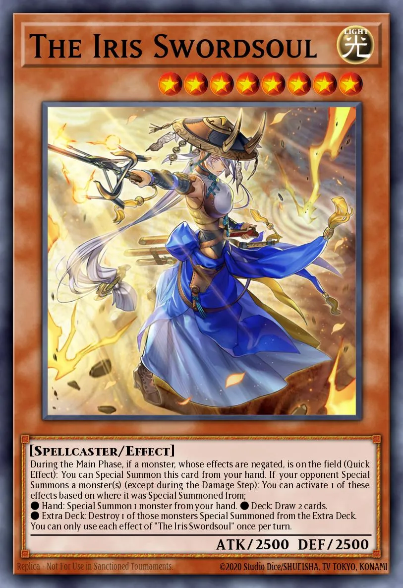 The Iris Swordsoul · Dawn of Majesty Premiere! promotional card 62849088/1