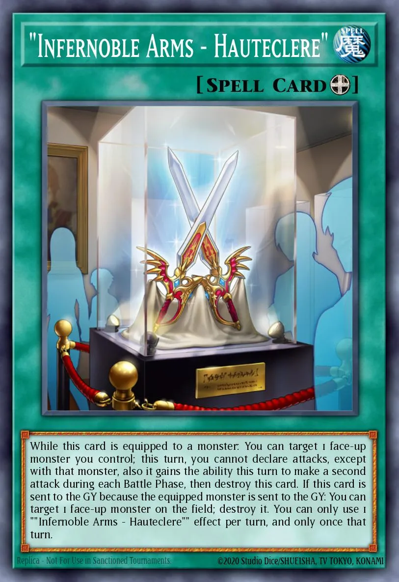 "Infernoble Arms - Hauteclere" · Rise of the Duelist Premiere! promotional card 64867422/1