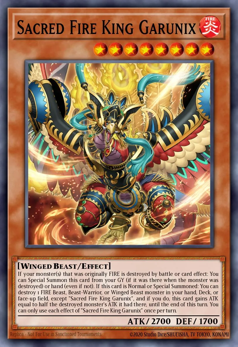 Sacred Fire King Garunix · Structure Deck: Fire Kings 66431519/48