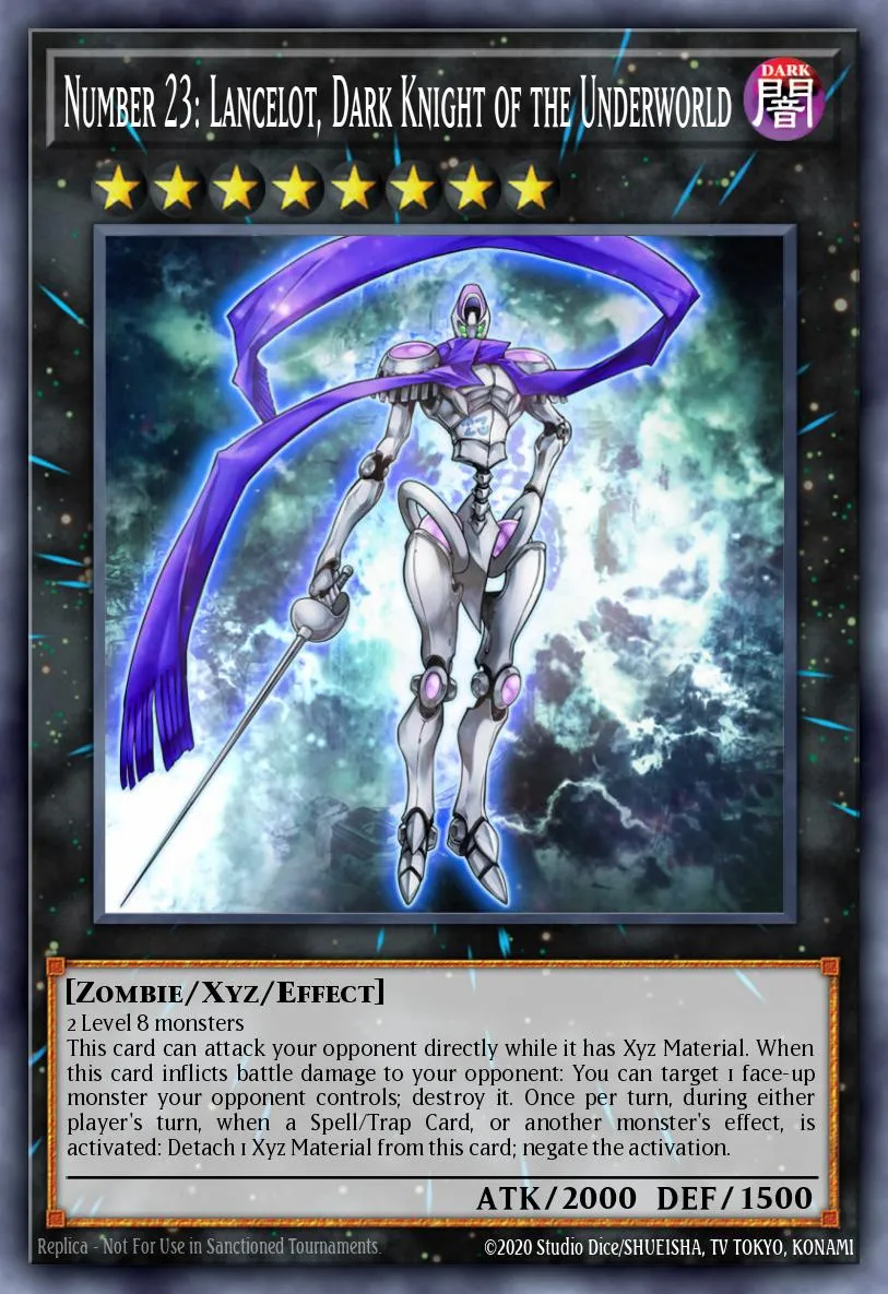 Number 23: Lancelot, Dark Knight of the Underworld · Yu-Gi-Oh! ZEXAL Volume 7 promotional card 66547759/1