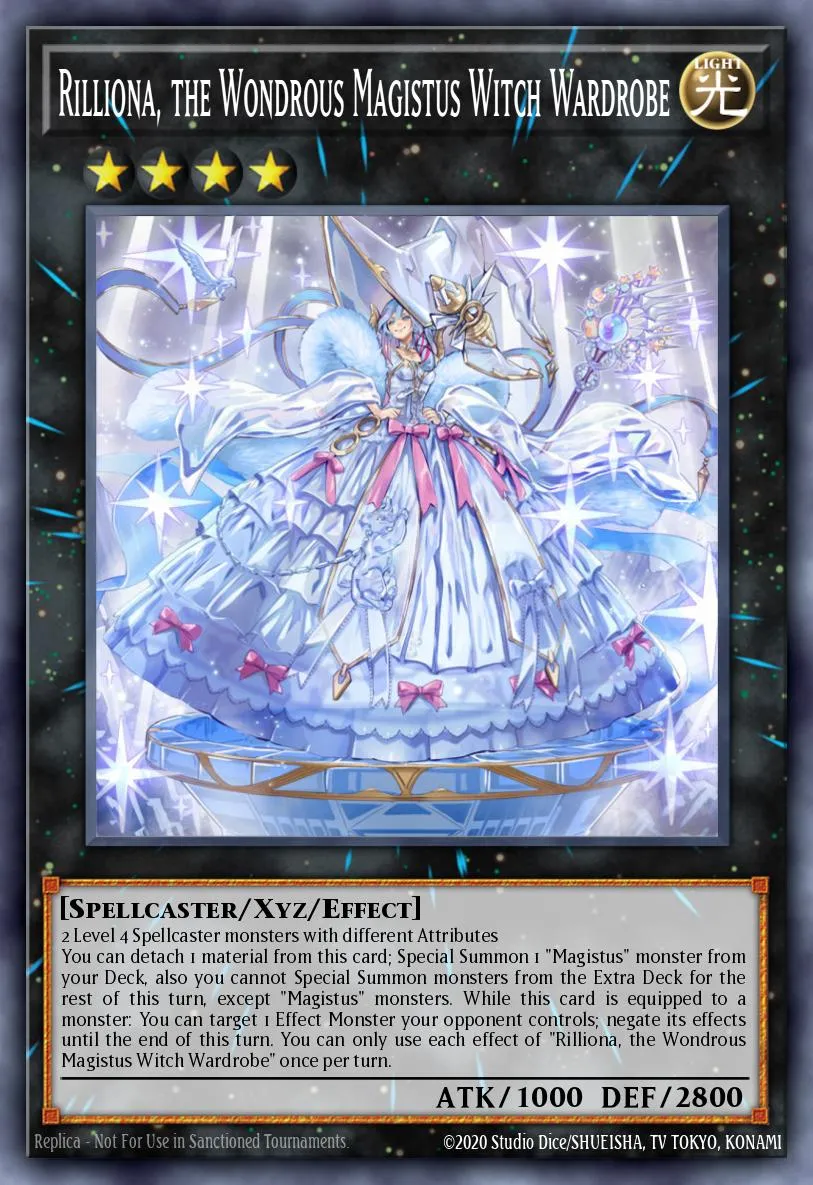 Rilliona, the Wondrous Magistus Witch Wardrobe · Lightning Overdrive Premiere! promotional card 74689476/1