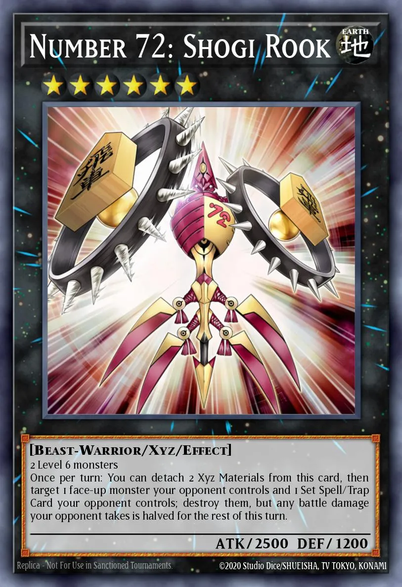 Number 72: Shogi Rook · Yu-Gi-Oh! ZEXAL Volume 5 promotional card 75253697/1