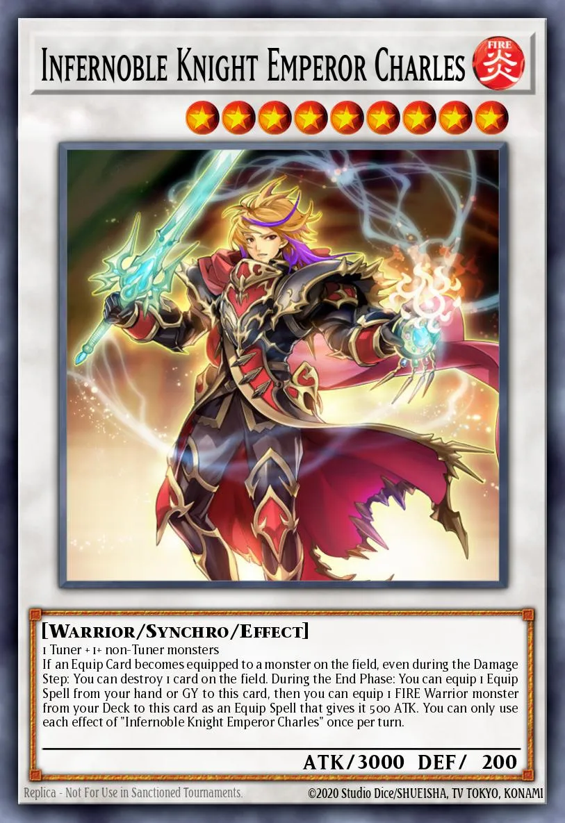 Infernoble Knight Emperor Charles · Rise of the Duelist Premiere! promotional card 77656797/1