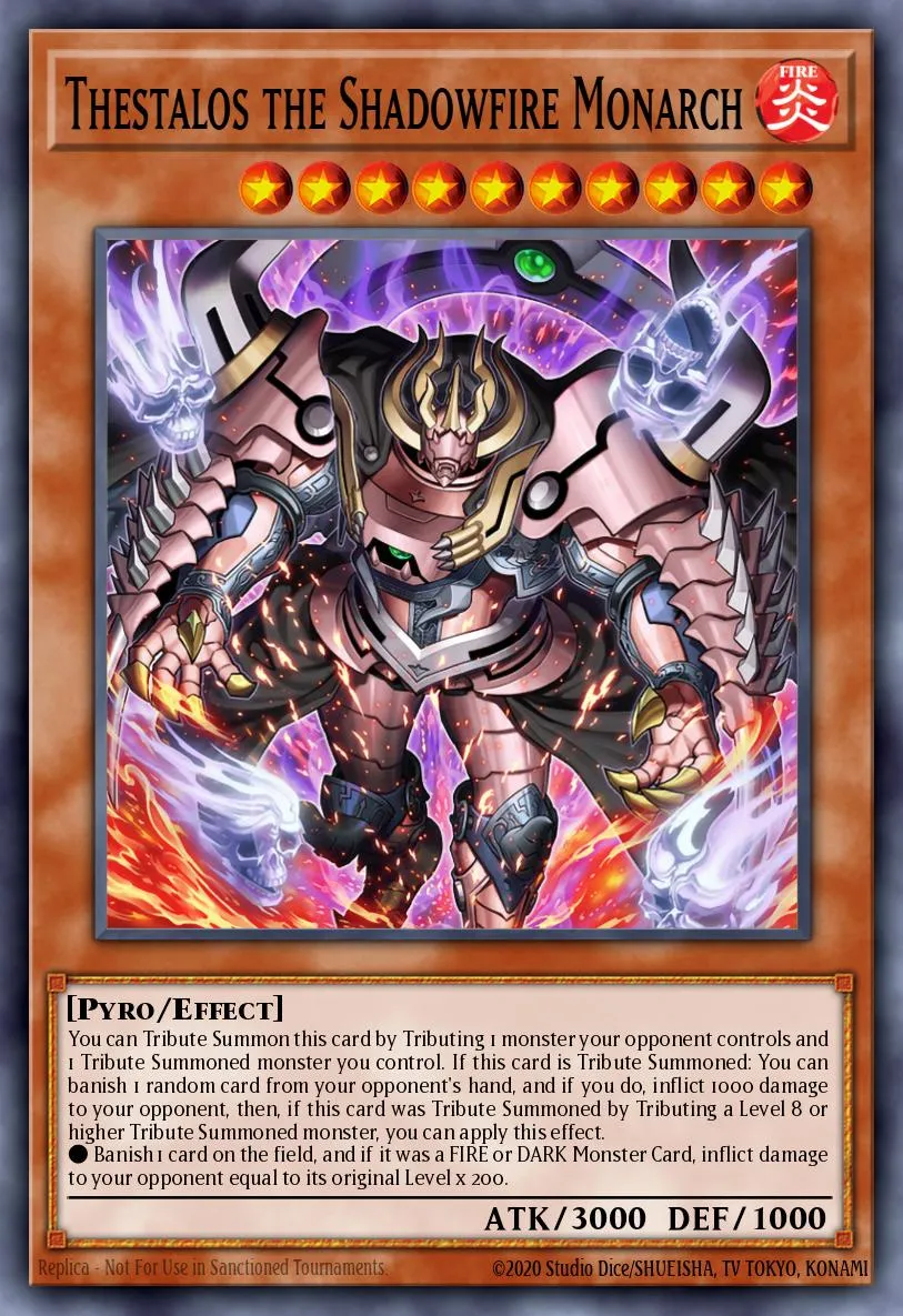 Thestalos the Shadowfire Monarch · Duelist Nexus 77832858/99